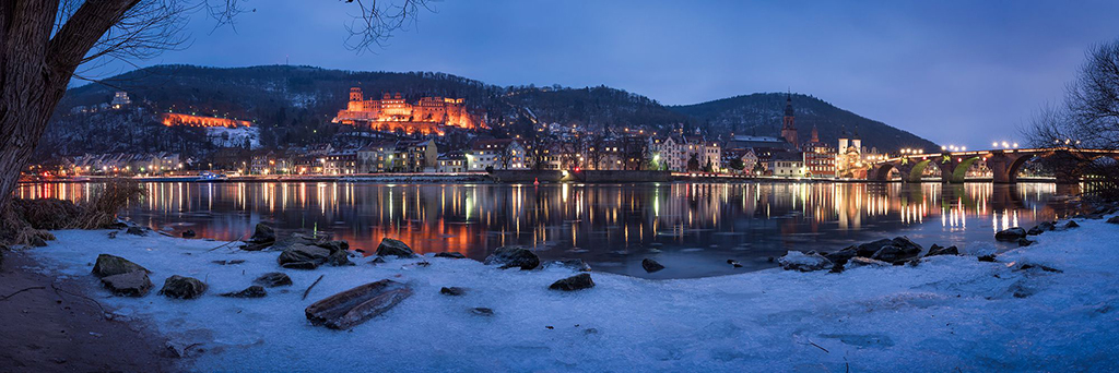 Altstadt Und Schlosspanorama Im Winter